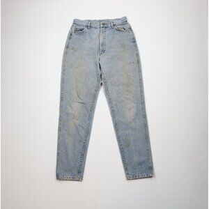 Vintage 90s Lee Womens 15 Thrashed Relaxed Fit Tapered Leg Denim Jeans USA Blue